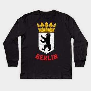 Berlin, Germany - Vintage Style Design Kids Long Sleeve T-Shirt